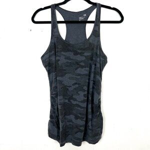 GapFit Breathe Racerback Tank Top Grey Blue Camo Maternity Medium‎